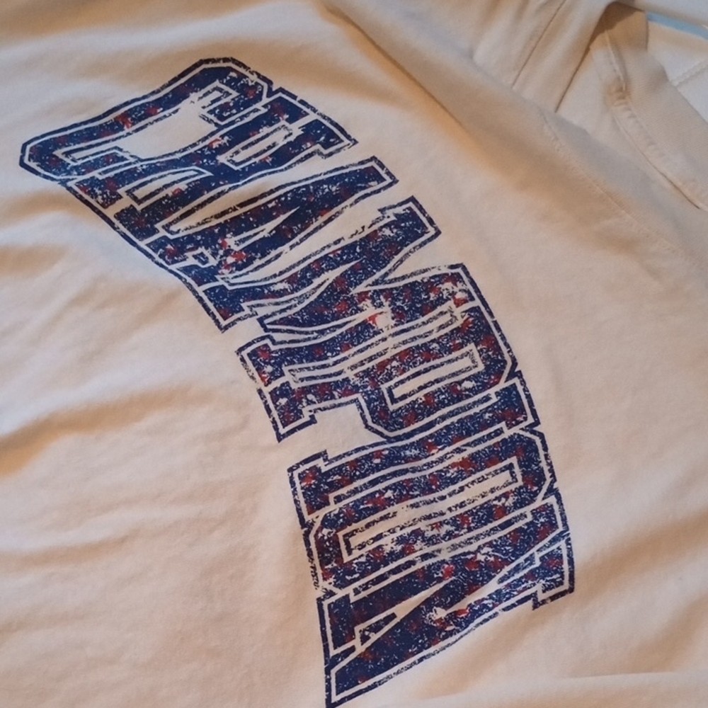 Champion Off-White Tee with Navy Logo - Picture 4 of 4